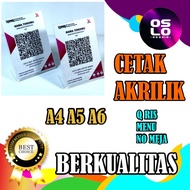 QR STAND ACRYLIC QRIS/ PAYMENT BCA GPN GOPAY BENDING STANDING/ DIGITAL CASH ON/