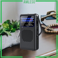 [Amleso] Mini Radio Small Portable FM Radio 12.9cmx7cm for Travel Camping Kitchen