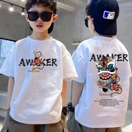 Boy T-Shirt Boy Top Street Wear Big Boy Handsome Short-Sleeved Boy Short-Sleeved Children's Wear T-S