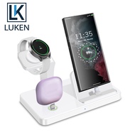 LUKEN 15W 3 in 1 Wireless Charger Stand For Samsung S23 S22 S21 Galaxy Watch 5 Pro Buds Type C Fast Charging Dock Station Phone Holder