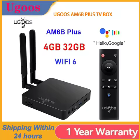 Ugoos AM6B Plus TV BOX Android 9 Amlogic S922X-J WIFI6 4GB 32GB Set Top Box 2.2GHZ LPDDR 4K Media Pl