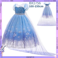 Frozen Elsa Costume Girl Birthday Party Princess Dress Kids Holiday Performance Costume Halloween El
