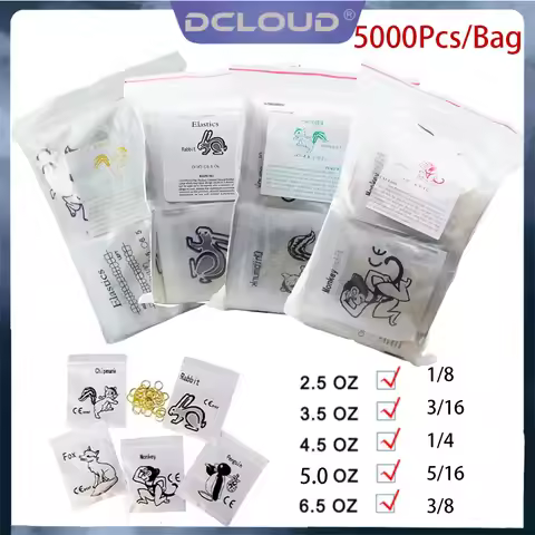 5000Pcs/50Bags Dental Orthodontic Zoo Pack Elastics Rubber Bands Latex Ligatures Ties Ring Braces Fo