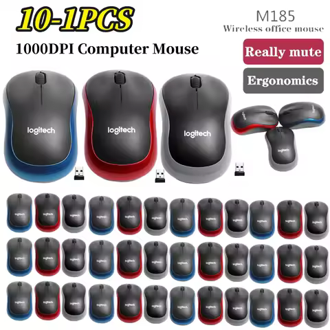 Logitech M185 Mini Wireless Mouse Comfortable Portable Mouse Mice 1000DPI Computer Mouse 2.4GHz with