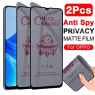 [1-2Pcs] Matte Privacy Ceramic Tempered Glass Anti Spy Screen Protector For OPPO F9 F11 A5 A9 A31 A3