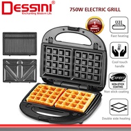 DESSINI ITALY Double Sided Electric Pizza Panini Waffle Sandwich Maker Toaster Barbecue BBQ Grill No