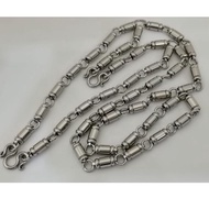 6mm Thickness Stainless Steel Double Hangers Short Tubes Link Chain Amulet Necklace L76cm.