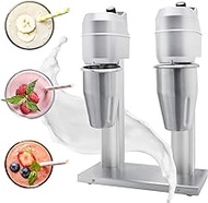 Commercial 110V Milkshake Maker Household Ice Cream Maker Blender Drink Mixer Machine with 34-oz 1000ml Stainless Steel Mixing Cup (Double Cup)