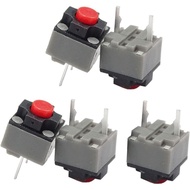 5 Keping Butang Senyap 6x6x7.3mm Suis Persegi Butang Suis Senyap Mikro 10 Juta Suis Mikro Industri T