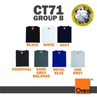 OREN SPORT Unisex Baju Lelaki Super Thick 200gsm Plain T-shirt - CT71 - Group B
