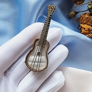 美國西洋古董飾品 / 西班牙製大馬士革工藝吉他樂器胸針/別針