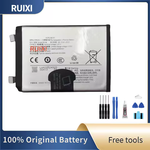 RUIXI BA38 BA45 BA58 3.91V 6000mAh Battery For Vivo iqoo Z9 Z9X Z9 Turbo Z9 Turbo+ mobile phone batt