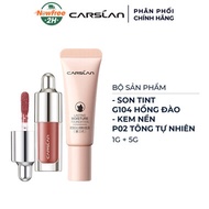 [Mini] Combo Carslan Son Tint Cấp Ẩm Căng Mọng G104 + Kem Nền P02 Tông Da Tự Nhiên 1g+5g