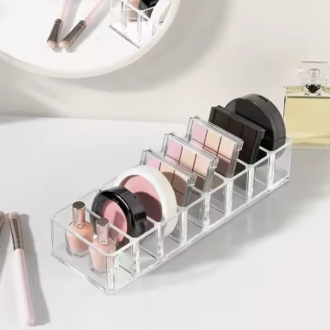 Transparent plastic cosmetic shelf, lipstick eye shadow shelf, eye shadow tray storage box, cosmetic