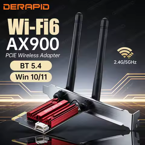 AX900 WiFi 6 Bluetooth 5.4 PCIe Card 600Mbps for Desktop PC Gaming 4K Streaming WPA3 Win10/11 Low La