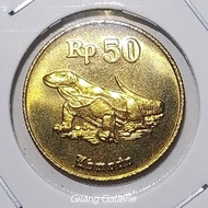 Koleksi Uang Koin Kuno 50 Rupiah Komodo Tahun 1998 Unc .Gress-Roll