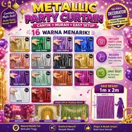 [1pcs] Foil Rain Curtain Metallic Fringe Curtain Birthday Party Wedding Event Decorations Backdrop
