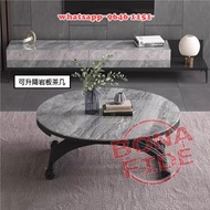 摺疊升降茶几 高度自由升降 26-76cm 瞬間可變餐桌 [CT35-51] Two-in-One: Coffee Table/Dinning Table 木紋面/岩板 選擇 展開後呈圓形餐桌 多功能
