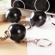 Piq302 Fashion Creative Billiard Pool Keychain Table Ball Key Ring Lucky Black Key Chain Resin Ball Jewelry MY