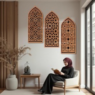 KAYU Home prayer room mihrab wooden walldecor - prayer room mihrab walldecor - mihrab wooden display