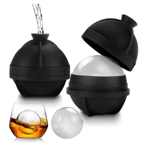 2.5in Golf Ball Shaped Silicone Ice Maker Mold Big Round Sphere Balls Shape Ice Mold Trayfor Freezer