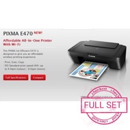 Canon Pixma E470 WiFi AIO 3 In 1 Color Inkjet Printer