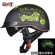 GXT Motorcycle Helmet for Men, Summer Harley Half Helmet, Retro Women's Electric Bike Motorcycle Lig