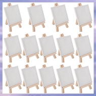 (JMTI) 14Pcs Mini Canvas and Easel Brush Set Canvas Inch Pre-Stretched Canvas Mini Painting Kit Kids