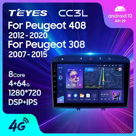 TEYES CC3L WIFI For Peugeot 408 1 2012 - 2020 For Peugeot 308 1 T7 2007 - 2015 Car Radio Multimedia 