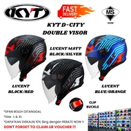 KYT D-CITY HELMET OPEN FACE DOUBLE VISOR - KYT D CITY