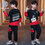 LS ชุดเด็กผู้ชาย2ชิ้นเสื้อกันหนาวกีฬาสำหรับเด็กผู้ชายเวอร์ชั่นเกาหลีใหม่