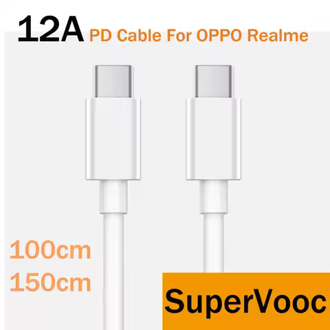 150W 120W 100W Realme 12A SuperVOOC Fast Charger Cable USB C to Type C Cord For Realme 15 GT 3 5 6 7