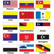 (Cotton) 3x6ft Bendera Malaysia & All States Flag 3x6 ft *READY STOCK*