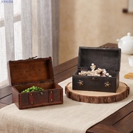 JOSALEM Multifunctional Treasure Chest, Vintage Wooden Jewelry Storage Box with a Lock, Escape Room 