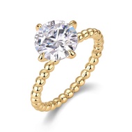 D Color Moissanite 3ct Simple 4 Claw Ring s925 Silver Plated 18K Gold Wedding Ring