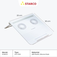 Starco 2 in 1 Foldable Laptop Stand Double Cooling Fan Meja Laptop -