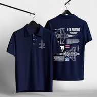 polo shirt F-16printed Cotton Black Fabric White Red Navy Blue S-3XL 131j