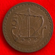 Cyprus 5 mils 1970 Coin Foreign