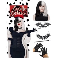 CHMMY 1970s Accessories Cruella costume Halloween costume 1970s Accessories Role-playing wig Accesso