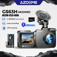 Azdome GS63H PRO 4K front and rear Dash Cam with ADAS, GPS Tracking ,G-sensor,wifi 6, Loop recording
