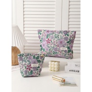 Large-capacity makeup bag, lipstick storage bag, hand-held toiletry bag, purple makeup bag with larg