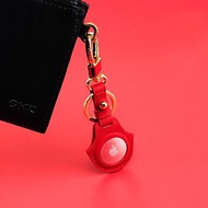 AirTag 蘋果定位器 追蹤器 牛皮皮革保護套/鑰匙圈(紅色)