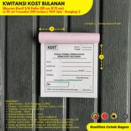 ♥♥ KWITANSI KOST KONTRAKAN RUMAH PETAK BULANAN 1/6 F4 NCR RANGKAP 2