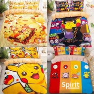 寵物小精靈 床單套裝 床上用品 小火龍 枕頭 床笠 被套 pikachu 比卡超 pokemon 耿鬼 車厘龜 卡比獸 奇異種子 伊貝 車厘龜