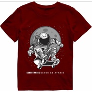 KATUN Distro children's t-shirts 2-8 years astronaut maroon seventy nine thirteen third three second