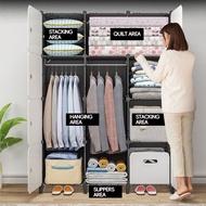 OOKAS official Wardrobe Cabinet Simplicity wardrobe Baby Clothes Storage With Hanger Shoe Rack Screw