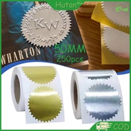 250pcs Gold Silver Embossed Logo Stickers Embossed Stamp Decoration Sticker Certificate Emboss Stick