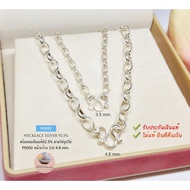 92.5% Silver Necklace Oval Chain The Pattern Is Not Heavy Light Weight 1 Dimes -3 Solid (Thai Work) 