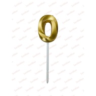 [SG Seller] Gold Shining Single Number Candle #0, #1, #2, #3, #4, #5, #6, #7, #8, #9