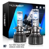 2 Bóng đèn pha LED Novsight N75 9005 (HB3) 9006 (HB4) 9012 (HIR2) H4 H7 H11 Đèn LED cho đèn sương mù